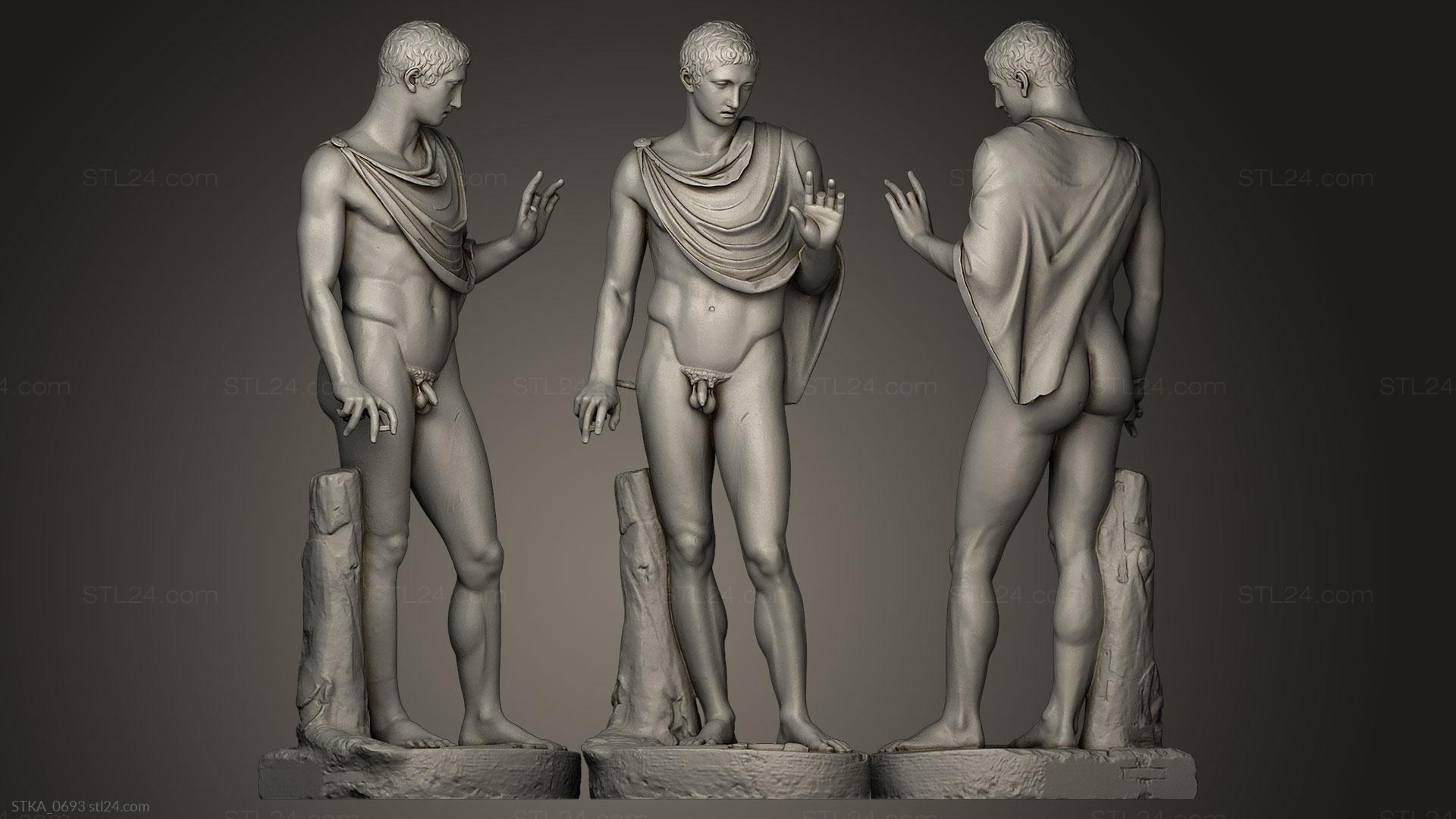 Статуи античные и исторические (Воин ранен, STKA_0693) 3D модель для ЧПУ станка